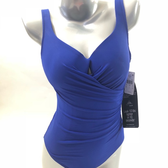 Miraclesuit Swim Blue Escape Surplice Underwire - Picture 4 of 8